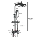 Chuveiro Cromada preta de três/quatro vias - Imagem 3