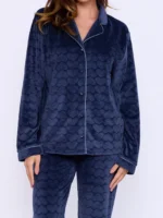 Pijama Plush Feminino Aberto Corações - Imagem 4