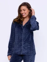 Pijama Plush Feminino Aberto Corações - Imagem 2