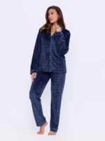 Pijama Plush Feminino Aberto Corações - Imagem 3