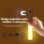 Luminária LED Inteligente com Sensor Movimento Magnética Recarregável para Parede Luz Quente - Imagem 5