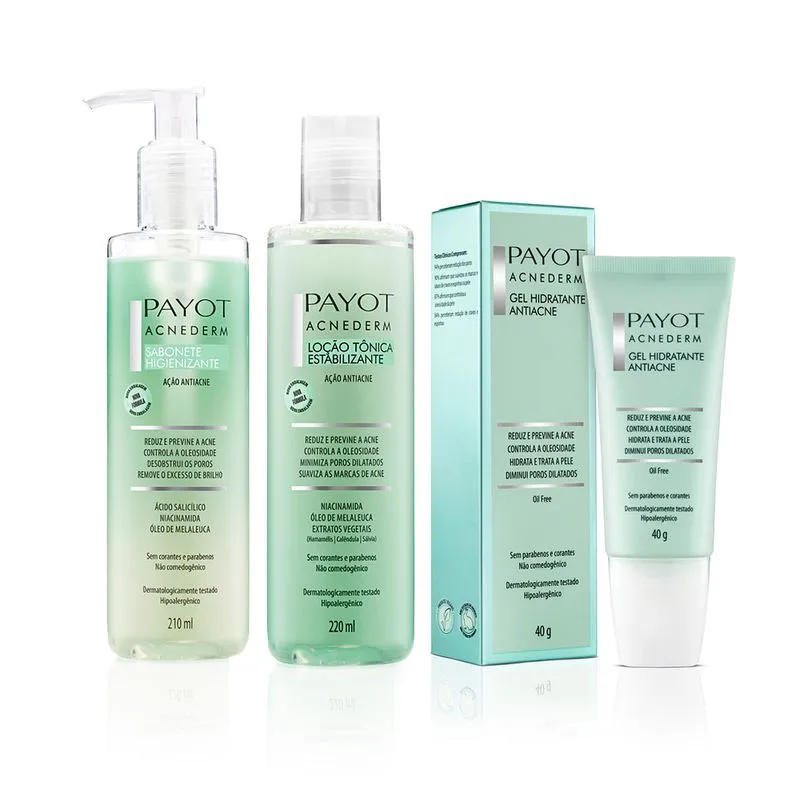 161292-800-auto kit limpeza Tonificação e Gel Hidratante Acnederm Payot - Imagem 1