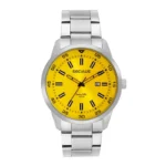 Relógio Masculino Com Calendário Amarelo