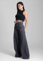 Calça Jeans Sawary Super Wide Leg - 282349 PRETO - Imagem 3