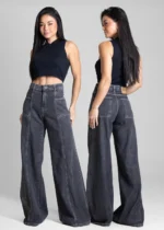 Calça Jeans Sawary Super Wide Leg - 282349 PRETO - Imagem 5