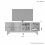 Rack Jasmin para TV até 70" - 1,68 m | Cor Cinamomo/Off white - Imagem 3