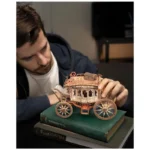 Quebra Cabeças 3D em Madeira para Adultos | Tema Caixa de Música Carruagem Retrô do Velho Oeste com 199 Peças | ROKR - Imagem 3