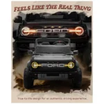 Carro Elétrico Licenciado Ford Bronco Raptor 24V para Crianças Grandes | 2 Lugares com Controle Remoto | Preto 24V | First Ride On - Imagem 9