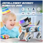 Robô Cachorro Programável Cinza – SIMREX, Cão Robótico Interativo com Bluetooth | Controle Remoto | Sensores de Toque e Dança - Imagem 5