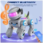 Robô Cachorro Programável Cinza – SIMREX, Cão Robótico Interativo com Bluetooth | Controle Remoto | Sensores de Toque e Dança - Imagem 6