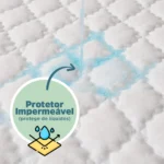 Lençol Protetor Ajustável Macio e Impermeável Avulso Para Colchão Branco - Imagem 3