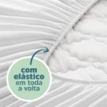 Lençol Protetor Ajustável Macio e Impermeável Avulso Para Colchão Branco - Imagem 5