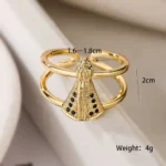 Anel Ajustável Feminino Nossa Senhora - Banhado a Ouro 18k - Imagem 5
