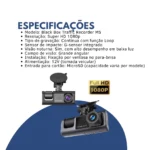 Camera De Carro Interna e Externa Para Gravação Frontal E Traseira Visão Noturna 1080p HD Wifi - Imagem 4