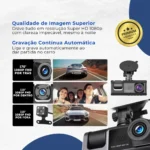 Camera De Carro Interna e Externa Para Gravação Frontal E Traseira Visão Noturna 1080p HD Wifi - Imagem 5