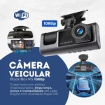 Camera De Carro Interna e Externa Para Gravação Frontal E Traseira Visão Noturna 1080p HD Wifi - Imagem 6
