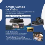 Camera De Carro Interna e Externa Para Gravação Frontal E Traseira Visão Noturna 1080p HD Wifi - Imagem 2