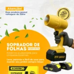 Soprador De Folhas Elétrico Bivolt Com 2 Baterias 21V 330w Portátil