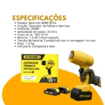 Soprador De Folhas Elétrico Bivolt Com 2 Baterias 21V 330w Portátil - Imagem 3