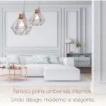Kit 3 Pendente Aramado Diamante Luminária Lustre Teto Retro Industrial Preto - Imagem 5