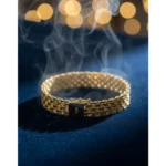 Pulseira Cadeado Quádruplo 16mm - Banhado a Ouro 18k - Imagem 5