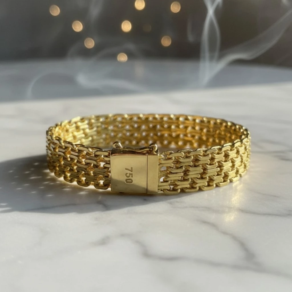 br-11134207-81z1k-mg8qltwjre9wc5 Pulseira Cadeado Quádruplo 16mm - Banhado a Ouro 18k - Imagem 1