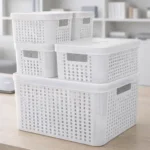 Kit 5 Caixas Organizadoras com Tampa Cesto Grande de Plástico 2 Litros 4,5 Litros 17 Litros - Imagem 14