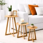 Kit 3 Mesinhas Lateral Decoração | Pé Cruz Madeira MDF - Imagem 3