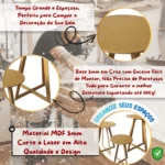 Kit 3 Mesinhas Lateral Decoração | Pé Cruz Madeira MDF - Imagem 4