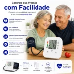Aparelho De Pressão Medir Medição No Braço com Voz Digital Elétrico Alta Precisão Arterial - Imagem 5