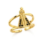 Anel Ajustável Feminino Nossa Senhora - Banhado a Ouro 18k - Imagem 8