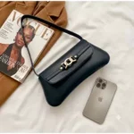 Bolsa Feminina de Ombro Baguete Preta
