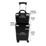 Mala de Viagem Bordo 10kg ABS Roda 360° Cadeado TSA Preta ANAC - Imagem 2
