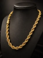 Corrente Cordão 13mm Baiano Masculino - Banhado a Ouro 18k - Imagem 3