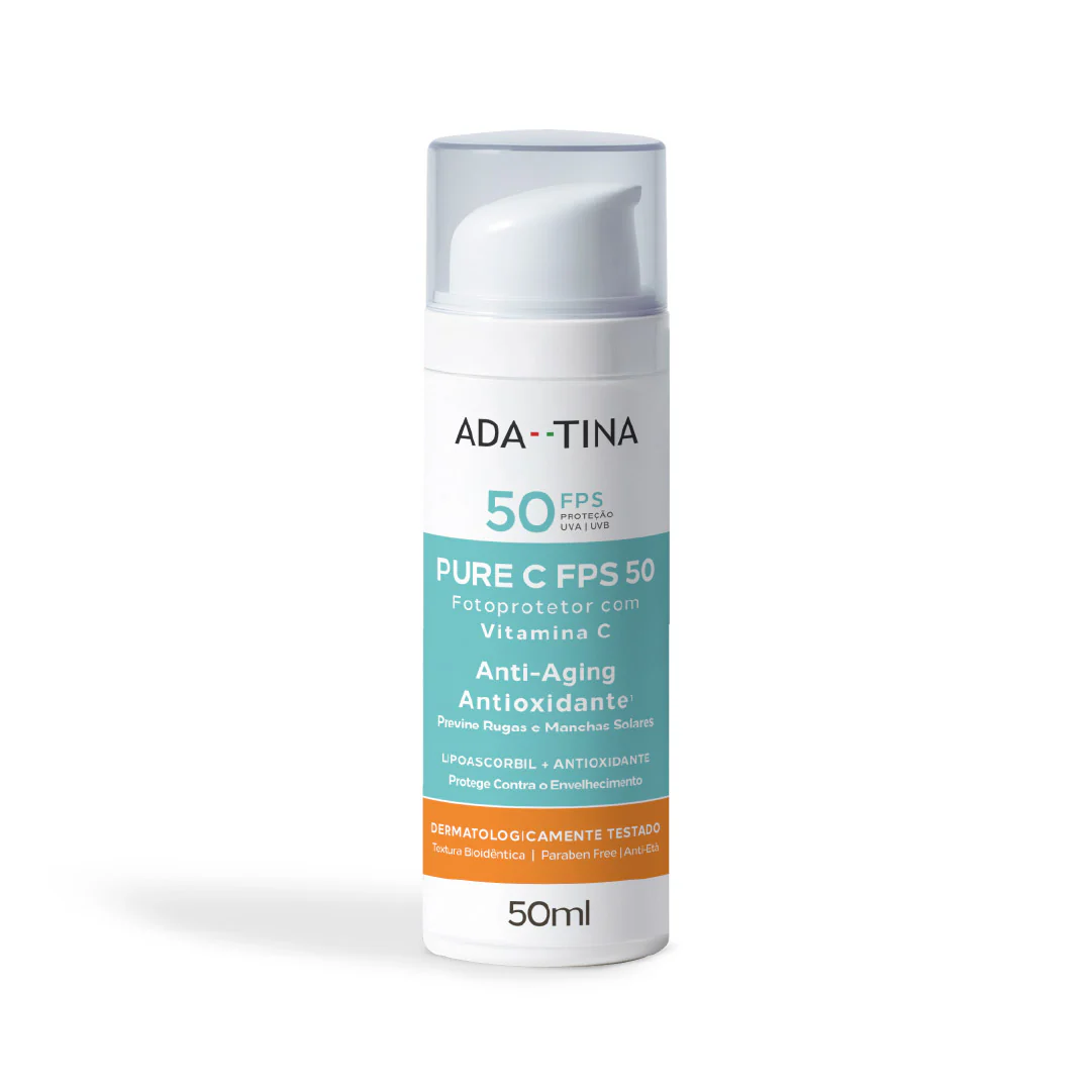 protetor-solar-anti-idade-clareador-pure-c-fps-50-ada-tina-1 Protetor Solar 12HS Profissional Clareador Anti-Idade com Vitamina C – Pure C FPS 50 50ml - Imagem 1