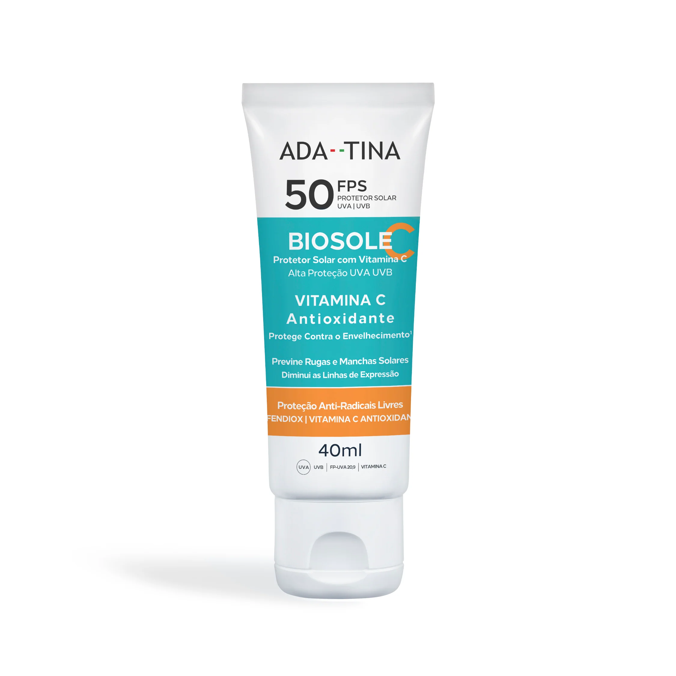 protetor-solar-clareador-biosole-c-fps-50-ada-tina-1 Protetor Solar Facial 12HS Vitamina C Concentrada Anti-Manchas – Biosole C FPS 50 40ml - Imagem 1