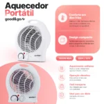Aquecedor Elétrico Portátil 1500W Ar Quente 110v - Imagem 5