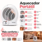 Aquecedor Elétrico Portátil 1500W Ar Quente 110v - Imagem 7