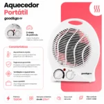 Aquecedor Elétrico Portátil 1500W Ar Quente 110v - Imagem 8