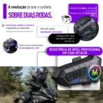 Kit Intercomunicador Bluetooth para Capacete Moto Alcance 15m Bateria Alta Autonomia - Imagem 4