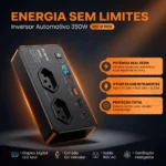 Inversor Adaptador Tomada Veicular 350W 12V p/ 110V Carregador USB Notebook Celular Portátil B-Max - Imagem 3