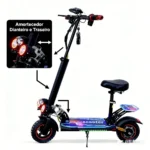 Scooter Elétrico Dobrável 800W 48V13Ah 45km/h Autonomia 45km