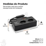 Inversor Adaptador Tomada Veicular 350W 12V p/ 110V Carregador USB Notebook Celular Portátil B-Max - Imagem 5