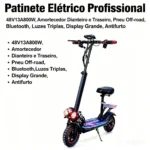 Scooter Elétrico Dobrável 800W 48V13Ah 45km/h Autonomia 45km - Imagem 5