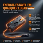 Inversor Adaptador Tomada Veicular 350W 12V p/ 110V Carregador USB Notebook Celular Portátil B-Max - Imagem 6