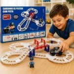 Pista Infantil Policial com 30 peças e carrinho e boneco - Imagem 4
